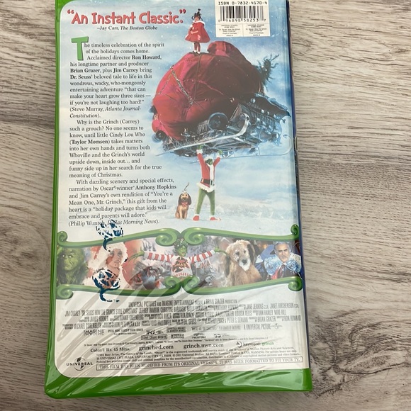 Dr. Seuss’ How the Grinch Stole Christmas - VHS Universal Movie 2000 Comedy - Picture 3 of 4